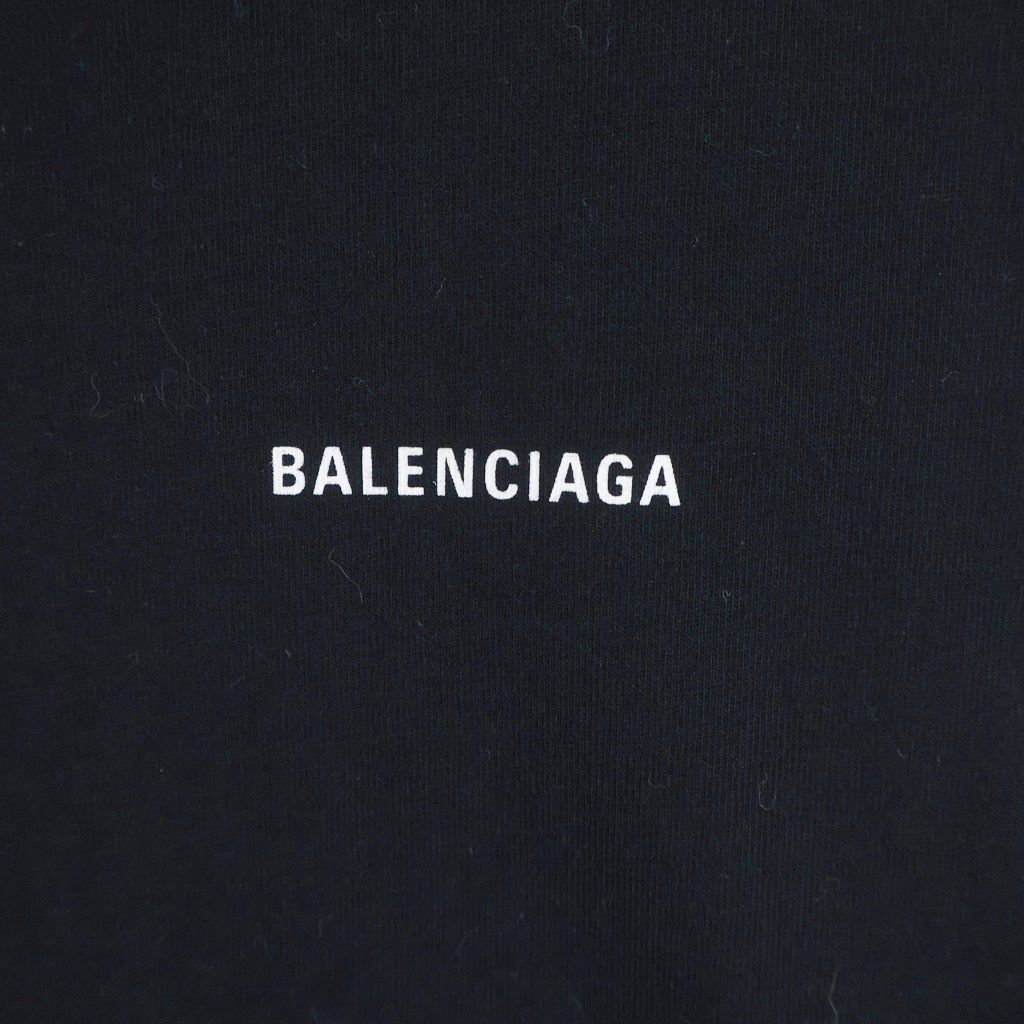 Balenciaga Logo Print Short Sleeve Top T-Shirt Black — view 4