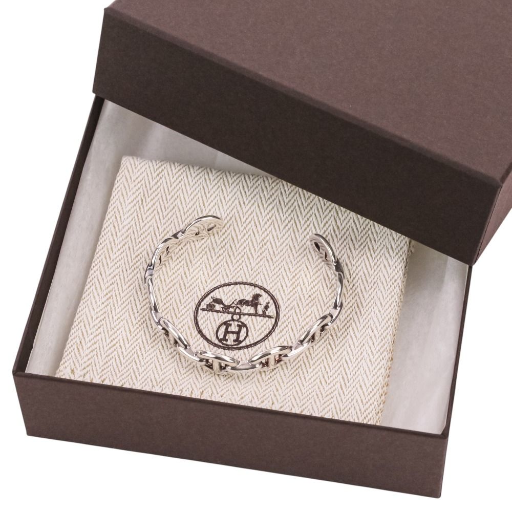 Hermes Chaine D'ancre Bangle Bracelet Silver — view 9