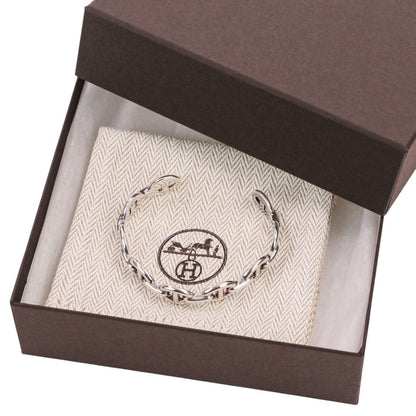 Hermes Chaine D'ancre Bangle Bracelet Silver — view 9