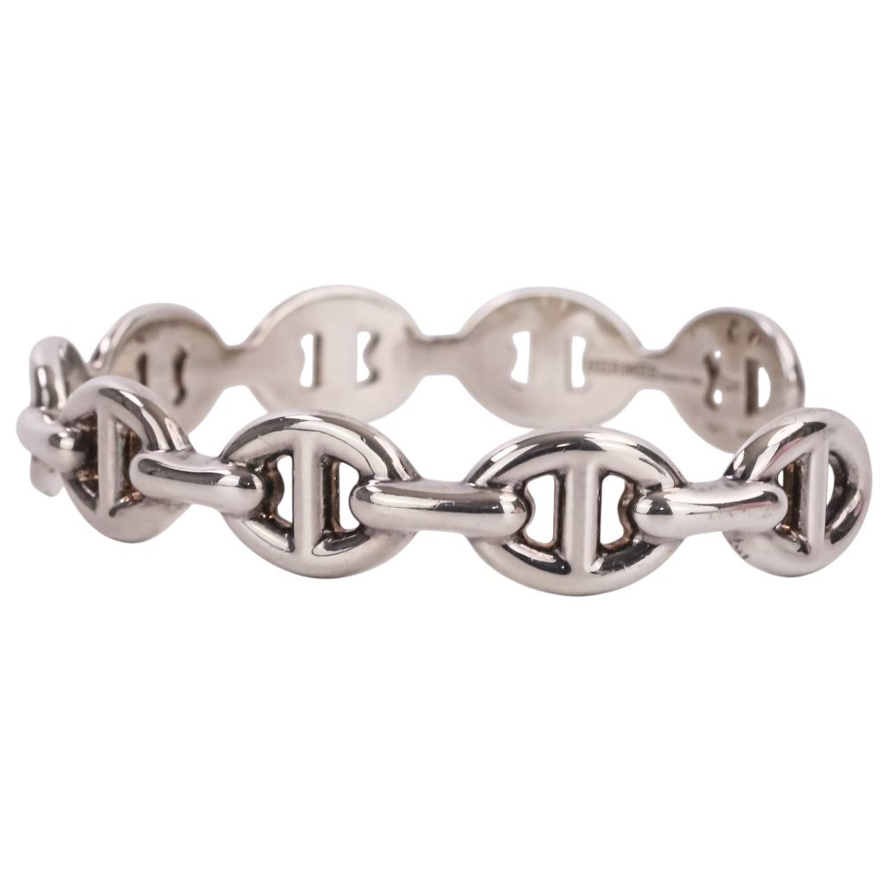 Hermes Chaine D'ancre Bangle Bracelet Silver — view 3