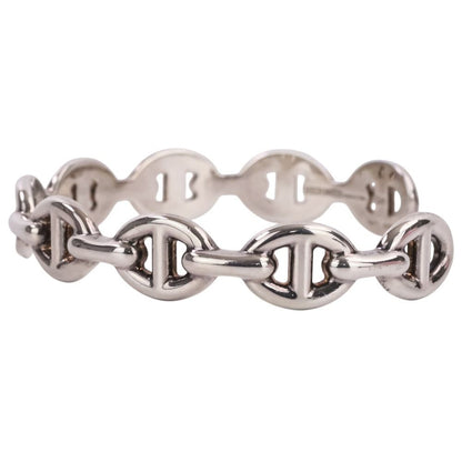 Hermes Chaine D'ancre Bangle Bracelet Silver — view 3