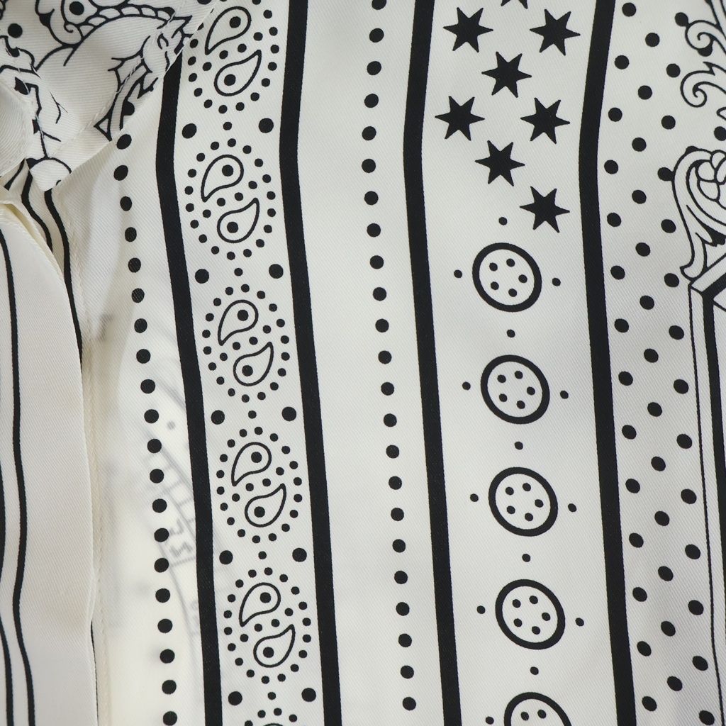 Hermes DO RE Boucles All Over Pattern Regular Color Long Sleeve Shirt White — view 5