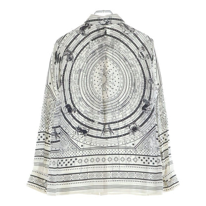 Hermes DO RE Boucles All Over Pattern Regular Color Long Sleeve Shirt White — view 2