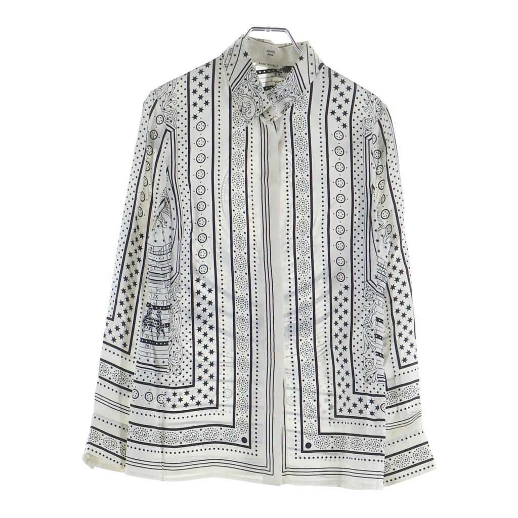 Hermes DO RE Boucles All Over Pattern Regular Color Long Sleeve Shirt White