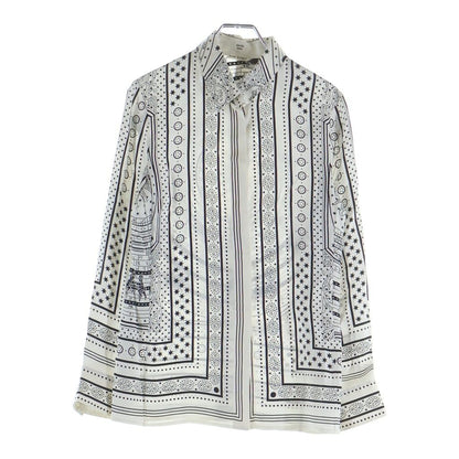 Hermes DO RE Boucles All Over Pattern Regular Color Long Sleeve Shirt White