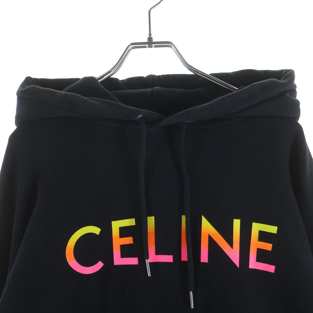 Celine Pullover Hoodie Gradient Logo Sweatshirt Black — view 3