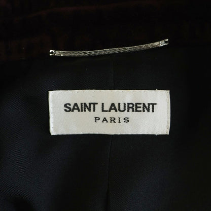 Saint Laurent Paris Peak Lapel Velour Double Breasted Tailored Jacket — view 6