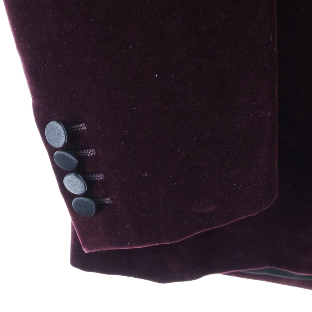 Saint Laurent Paris Peak Lapel Velour Double Breasted Tailored Jacket — view 4