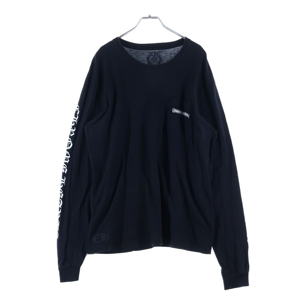 Chrome Hearts CH L S 1 Scroll Label Print Long Sleeve T-Shirt Crew Neck Black — view 2