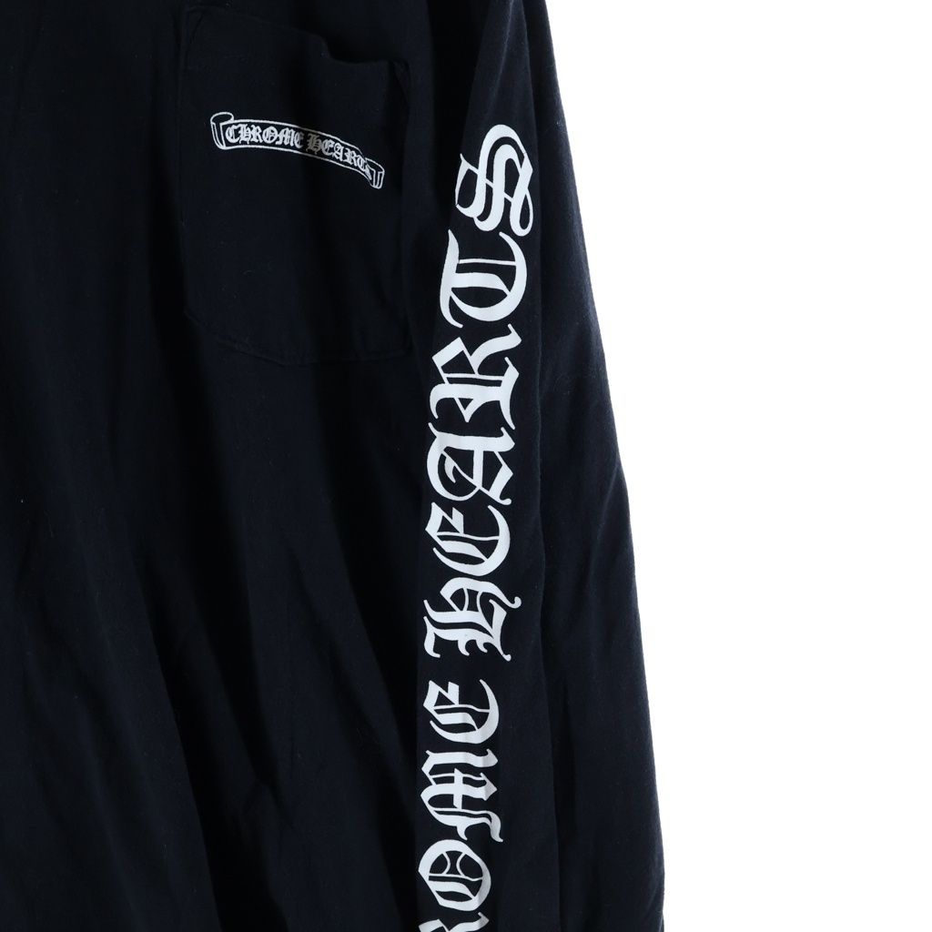 Chrome Hearts CH L S 1 Scroll Label Print Long Sleeve T-Shirt Crew Neck Black — view 5