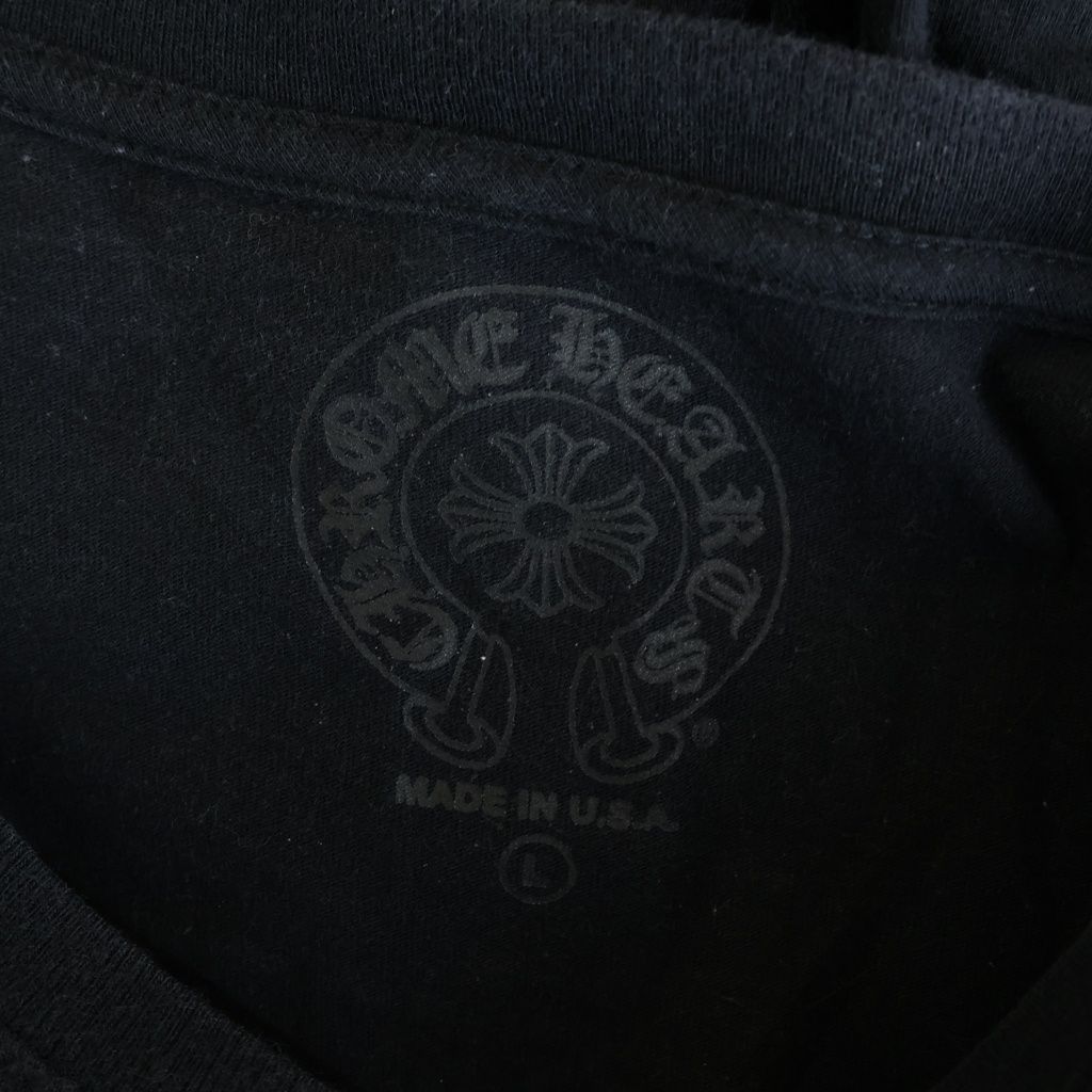 Chrome Hearts CH L S 1 Scroll Label Print Long Sleeve T-Shirt Crew Neck Black — view 7