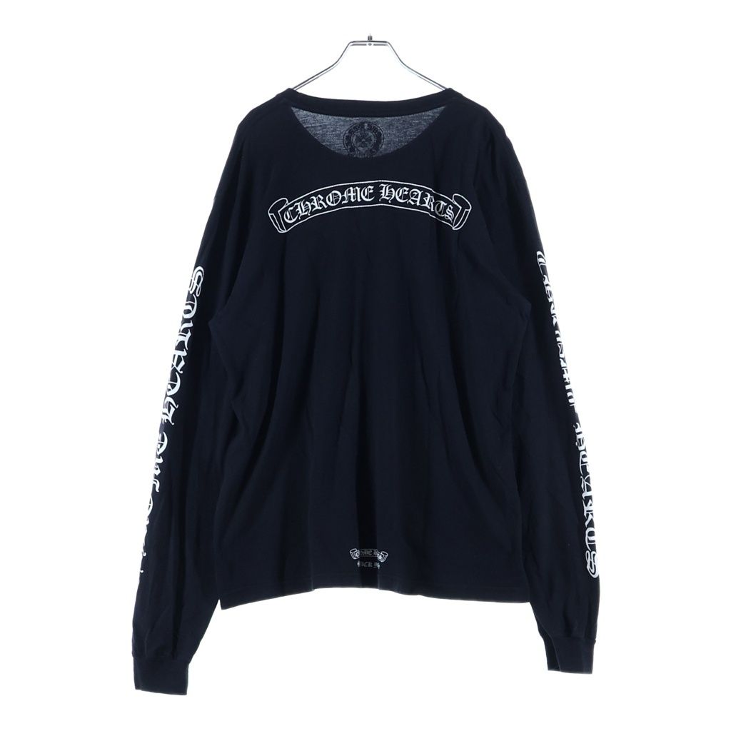Chrome Hearts CH L S 1 Scroll Label Print Long Sleeve T-Shirt Crew Neck Black