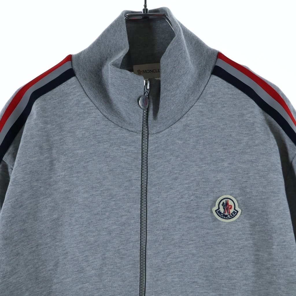 Moncler Arm Reflective Tricolor Line Track Jacket Sweatshirt Zip Up Gray — view 3