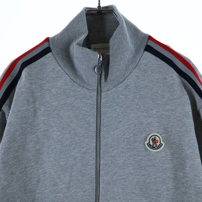 Moncler Arm Reflective Tricolor Line Track Jacket Sweatshirt Zip Up Gray — view 3