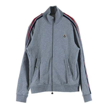 Moncler Arm Reflective Tricolor Line Track Jacket Sweatshirt Zip Up Gray