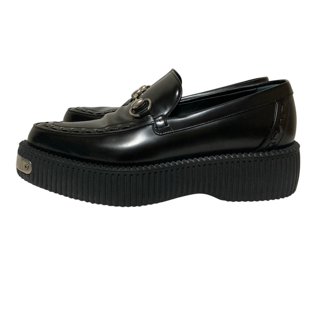 Gucci Logo Plate Horsebit Clipper Loafers 6.5 Black — view 2