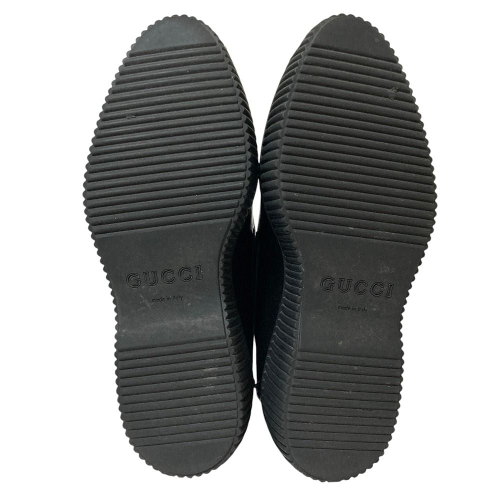 Gucci Logo Plate Horsebit Clipper Loafers 6.5 Black — view 5