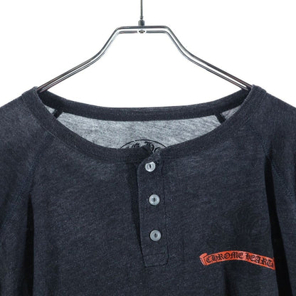 Chrome Hearts Henry T-Shirt Neck Arm CH Plus Logo 3/4 Sleeve Long Top Gray — view 3