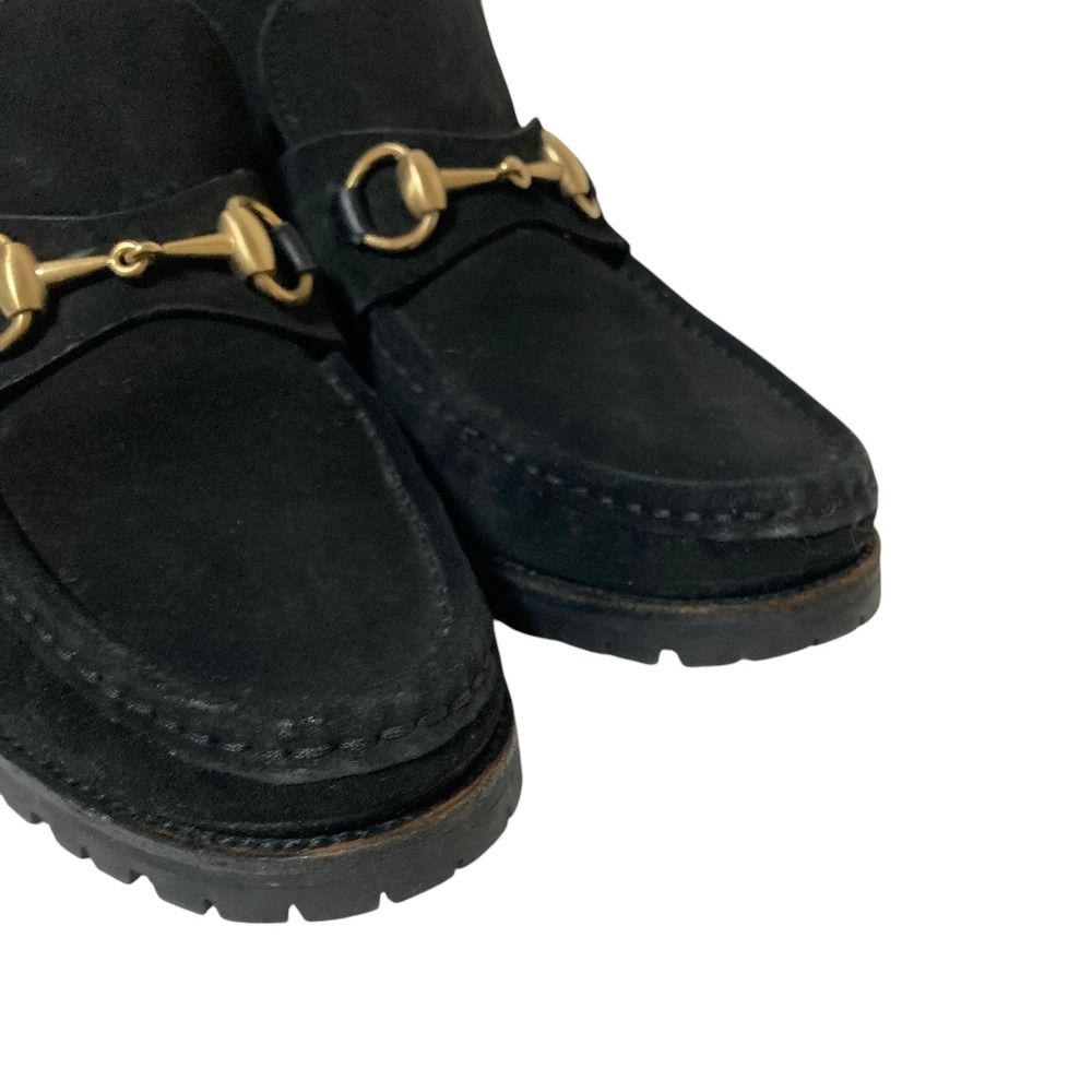 Gucci Suede Leather Horsebit Short Boots 38.5 Black — view 6