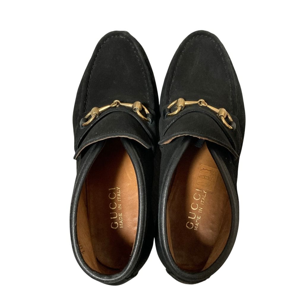 Gucci Suede Leather Horsebit Short Boots 38.5 Black — view 4
