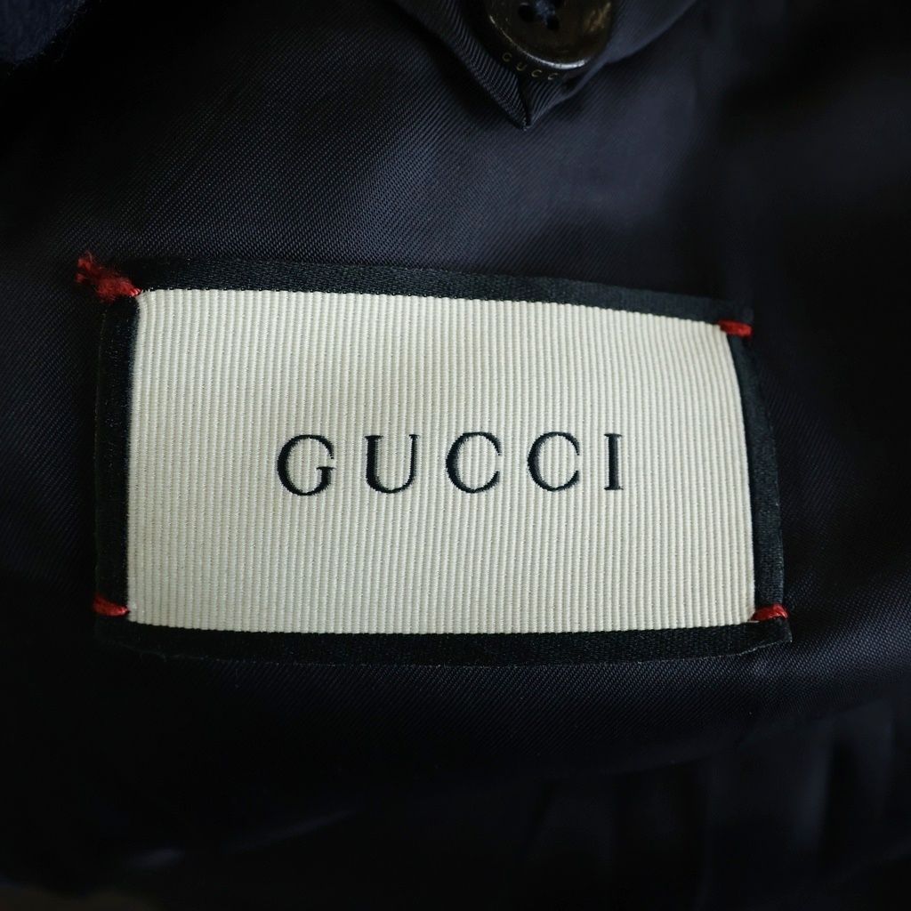 Gucci Wool Coat Single Long Navy — view 7