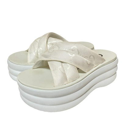 Gucci Craze Platform Slide Sandals 36 White