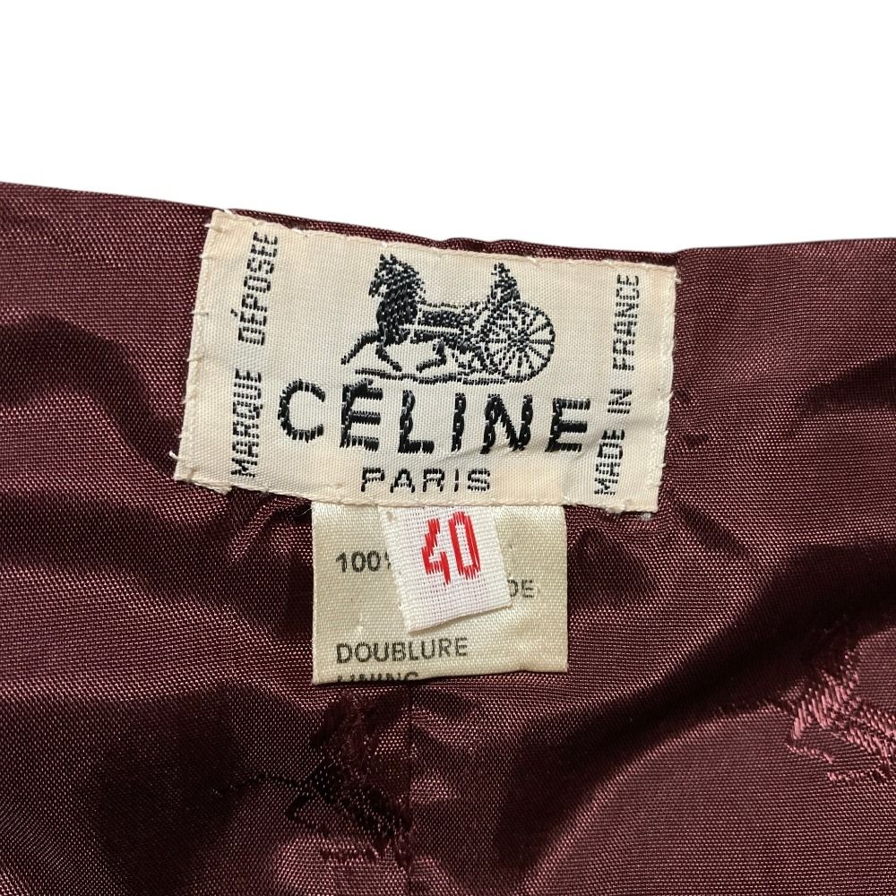 Celine Vintage Carriage Button Horsebit Suede Leather Gilet Vest Skirt Set 40 — view 6
