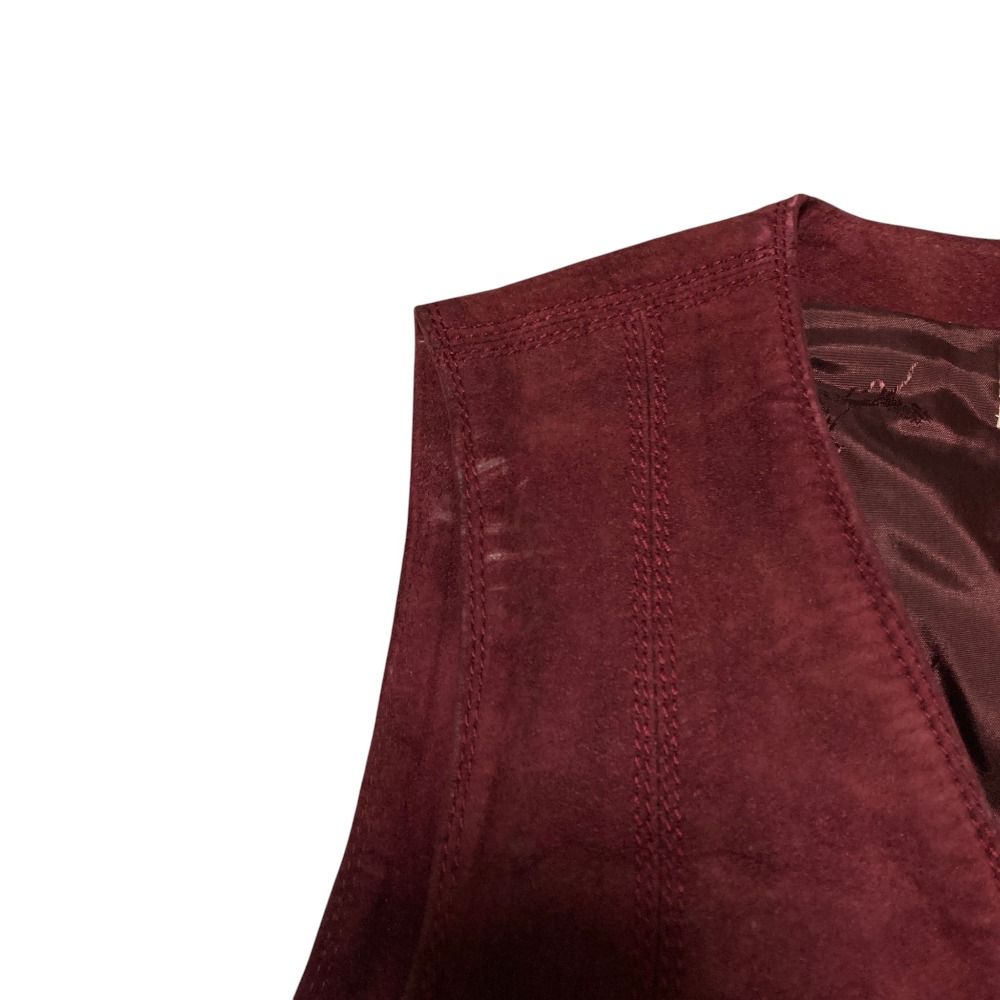 Celine Vintage Carriage Button Horsebit Suede Leather Gilet Vest Skirt Set 40 — view 9