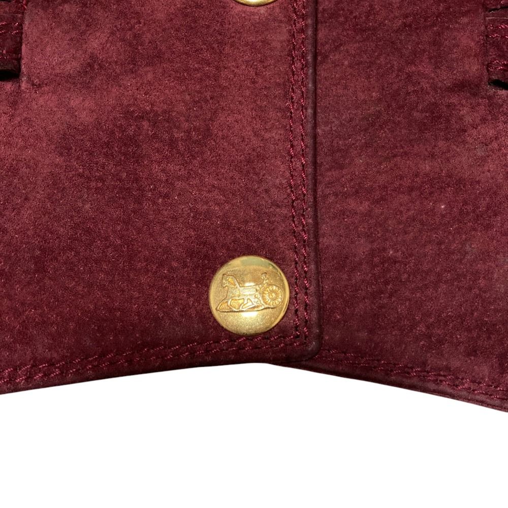 Celine Vintage Carriage Button Horsebit Suede Leather Gilet Vest Skirt Set 40 — view 4