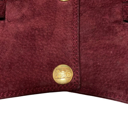 Celine Vintage Carriage Button Horsebit Suede Leather Gilet Vest Skirt Set 40 — view 4