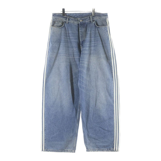 Balenciaga Adidas Wide Large Baggy Pants Side Line Denim Indigo