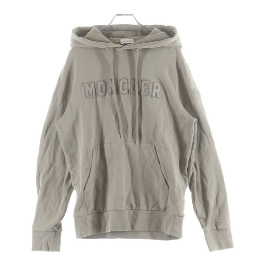 Moncler Logo Letter Print Hoodie Long Sleeve Pullover Beige