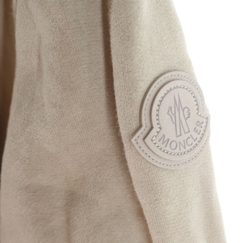 Moncler Logo Letter Print Hoodie Long Sleeve Pullover Beige — view 6