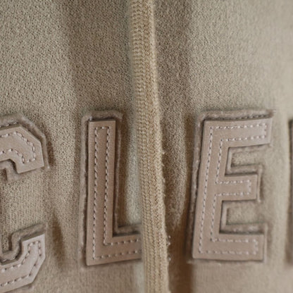 Moncler Logo Letter Print Hoodie Long Sleeve Pullover Beige — view 4