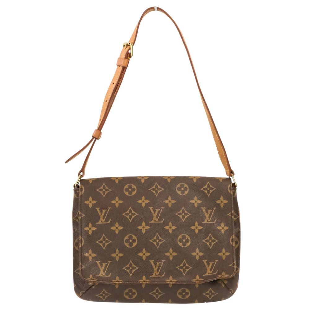 Louis Vuitton Monogram Musette Tango Shoulder Bag Brown