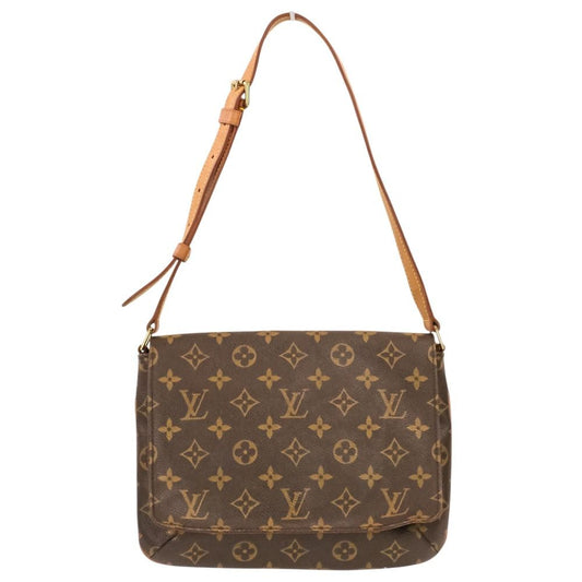 Louis Vuitton Monogram Musette Tango Shoulder Bag Brown
