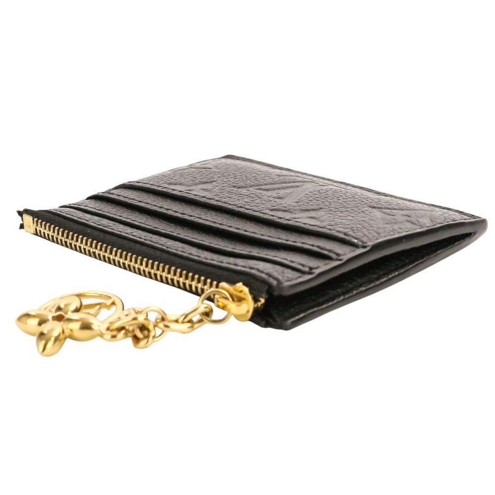 Louis Vuitton Monogram Empreinte Card Holder LV Charm Coin Case Black — view 4