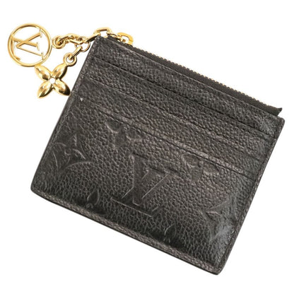 Louis Vuitton Monogram Empreinte Card Holder LV Charm Coin Case Black