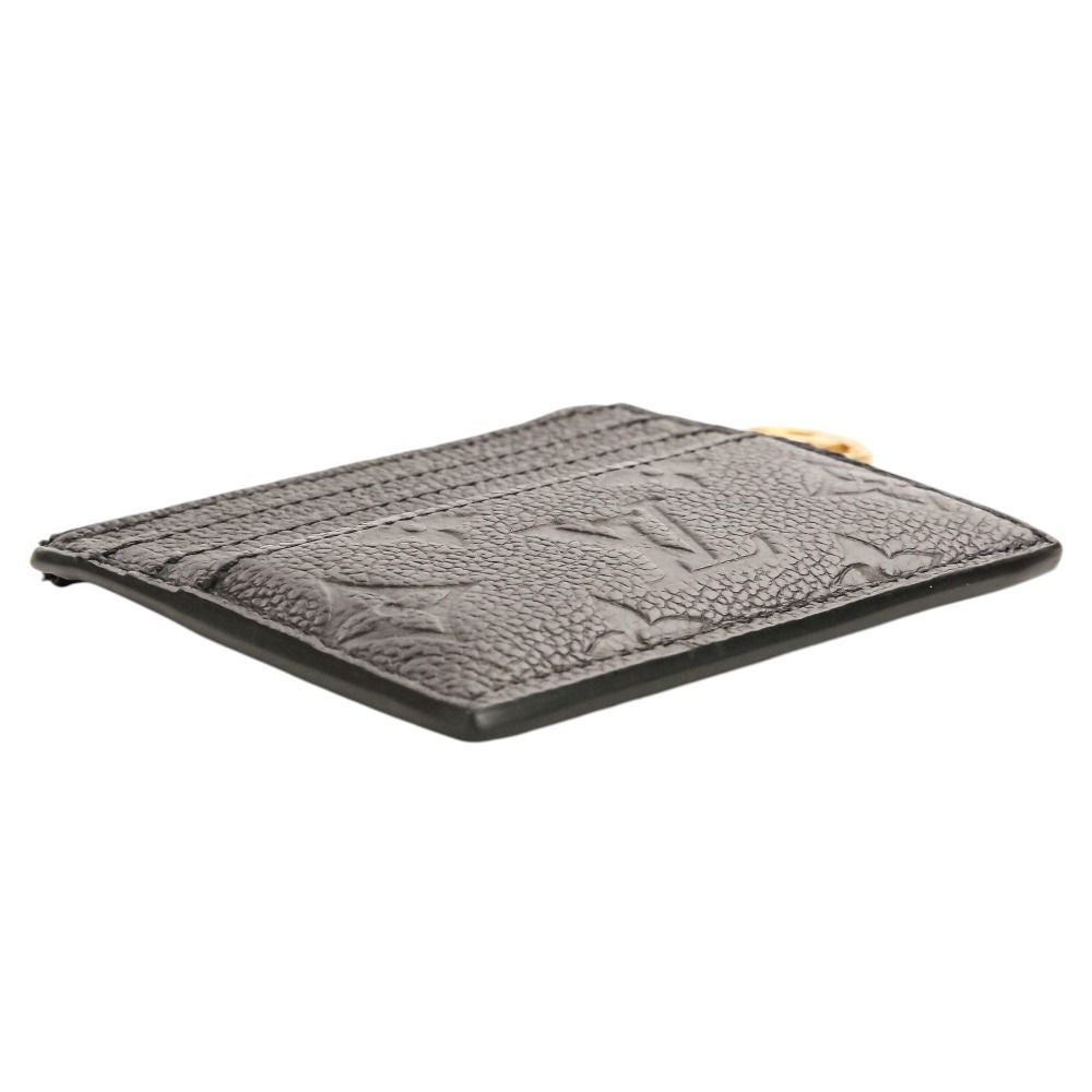 Louis Vuitton Monogram Empreinte Card Holder LV Charm Coin Case Black — view 3