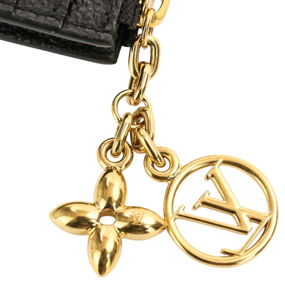 Louis Vuitton Monogram Empreinte Card Holder LV Charm Coin Case Black — view 8