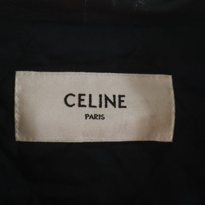 Celine Soft Lambskin Leather Hood Logo Jacket Black Sample — view 8