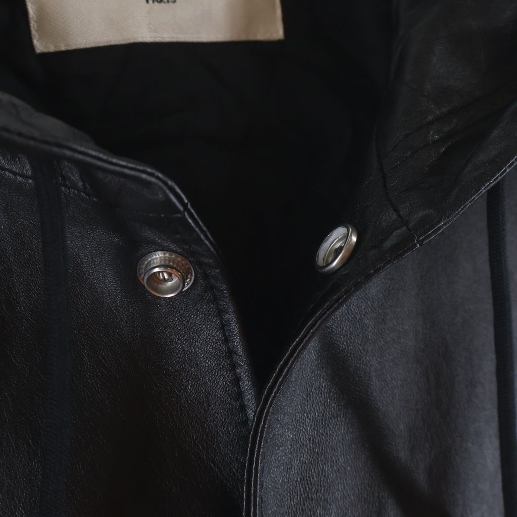 Celine Soft Lambskin Leather Hood Logo Jacket Black Sample — view 7