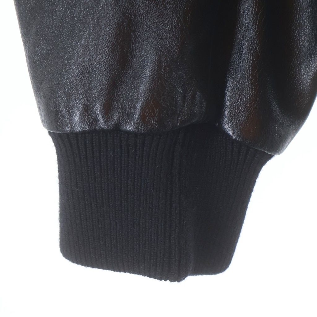 Celine Soft Lambskin Leather Hood Logo Jacket Black Sample — view 5
