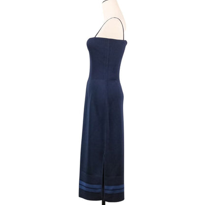 Hermes Bicolor Skirt Knit 2-Way Dress 38 Blue — view 3