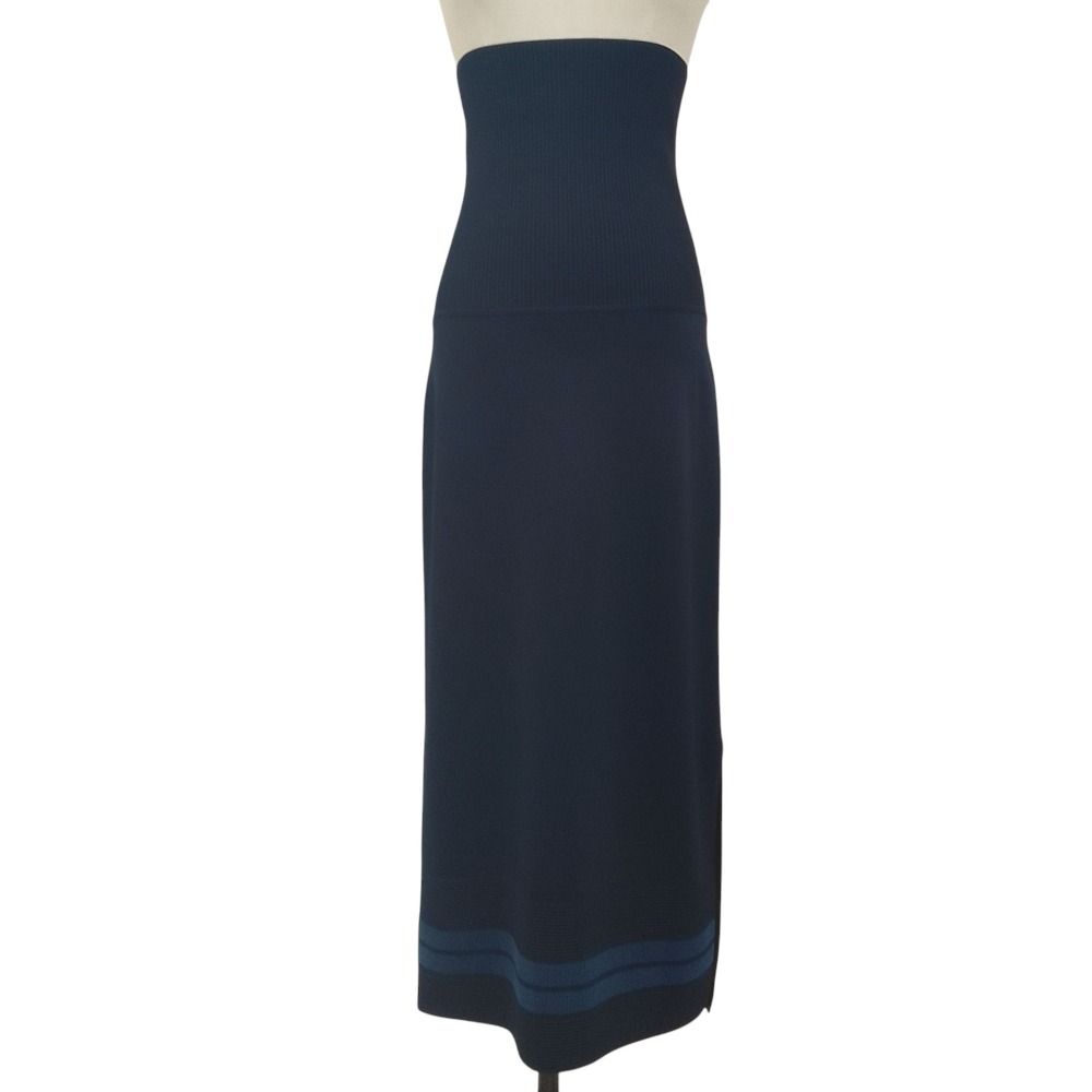 Hermes Bicolor Skirt Knit 2-Way Dress 38 Blue — view 6