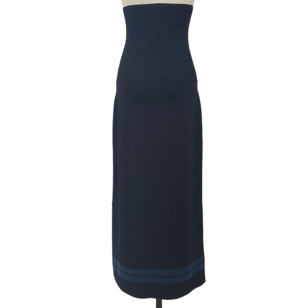 Hermes Bicolor Skirt Knit 2-Way Dress 38 Blue — view 7