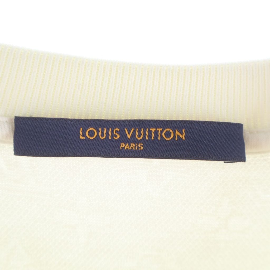 Louis Vuitton Pocket Monogram Crew Neck Cotton Short Sleeve T-Shirt White — view 6