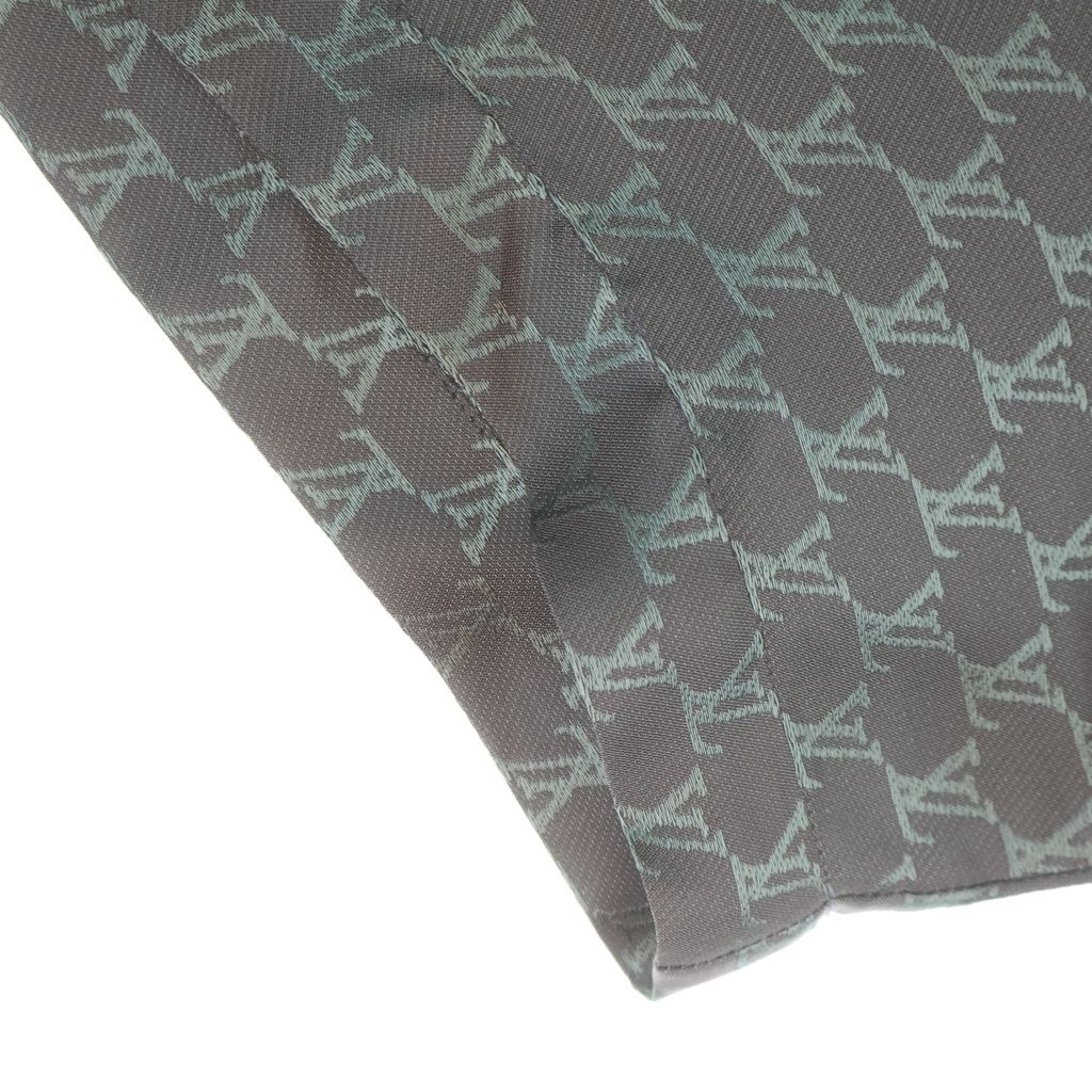 Louis Vuitton Jacquard Monogram Silk Blend Open Collar Shirt Short Sleeve Gray — view 4