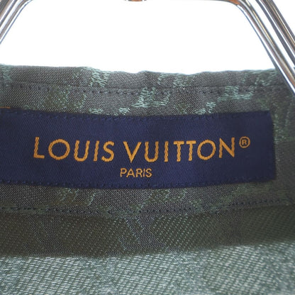 Louis Vuitton Jacquard Monogram Silk Blend Open Collar Shirt Short Sleeve Gray — view 6