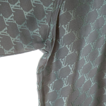 Louis Vuitton Jacquard Monogram Silk Blend Open Collar Shirt Short Sleeve Gray — view 5